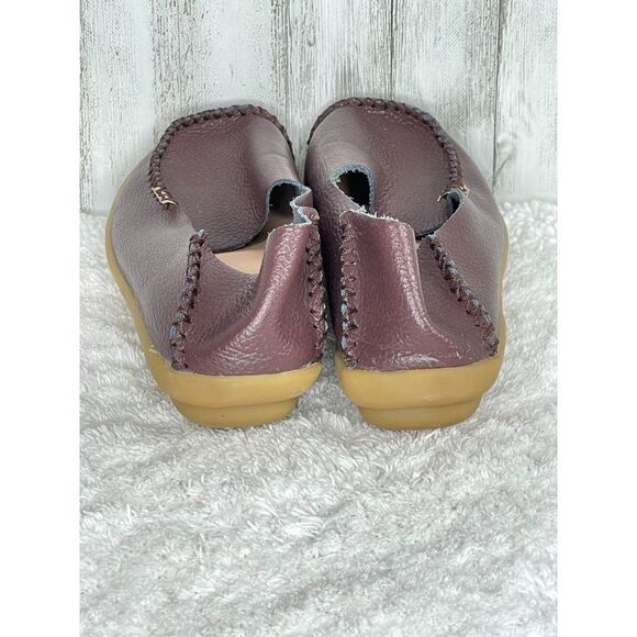 Handcrafted Leather Loafers Moccasins Mahogany Brown Size 40 / 9.5 - Picture 5 of 8